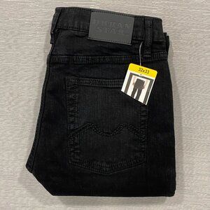 Share Urban Star Jeans Mens 32 x 33 Black Denim Relaxed Fit Straight Leg Stret